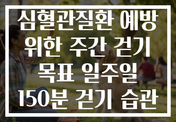 심혈관질환 예방 위한 주간 걷기 목표 일주일 150분 걷기 습관