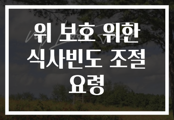 위 보호 위한 식사빈도 조절 요령