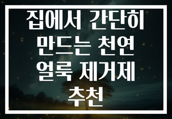 집에서 간단히 만드는 천연 얼룩 제거제 추천
