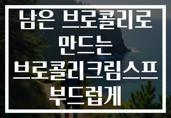 남은 브로콜리로 만드는 브로콜리크림스프 부드럽게