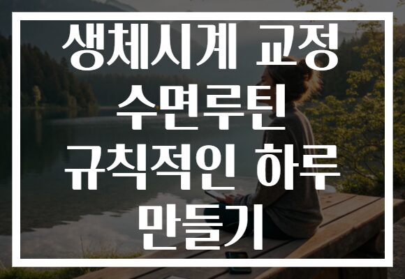 생체시계 교정 수면루틴 규칙적인 하루 만들기