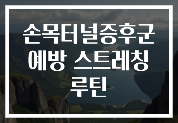 손목터널증후군 예방 스트레칭 루틴