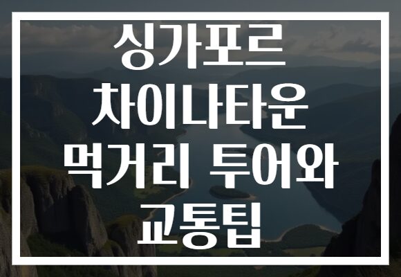 싱가포르 차이나타운 먹거리 투어와 교통팁
