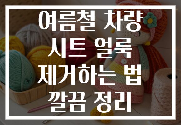 여름철 차량 시트 얼룩 제거하는 법 깔끔 정리