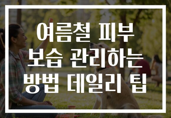 여름철 피부 보습 관리하는 방법 데일리 팁