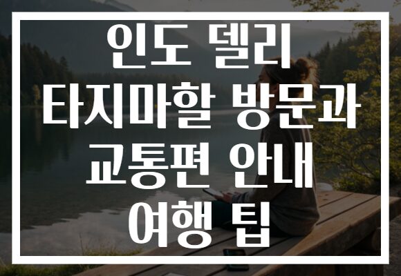 인도 델리 타지마할 방문과 교통편 안내 여행 팁