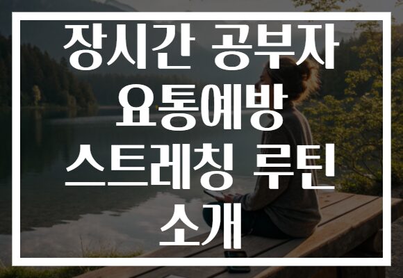 장시간 공부자 요통예방 스트레칭 루틴 소개
