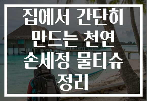 집에서 간단히 만드는 천연 손세정 물티슈 정리