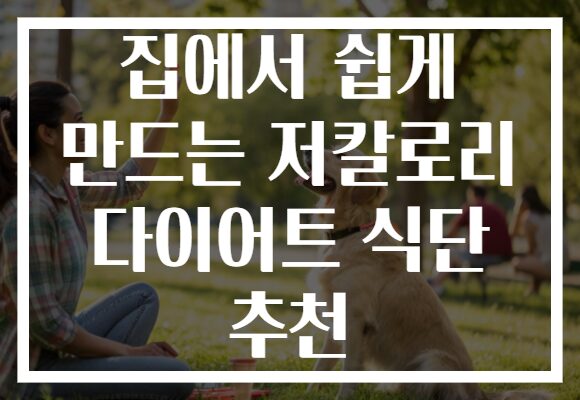 집에서 쉽게 만드는 저칼로리 다이어트 식단 추천