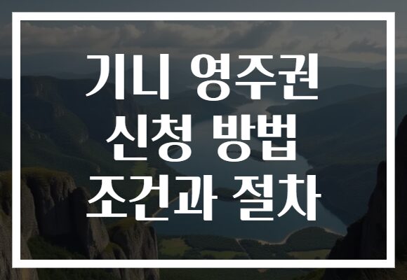 기니 영주권 신청 방법 조건과 절차