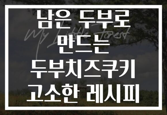 남은 두부로 만드는 두부치즈쿠키 고소한 레시피