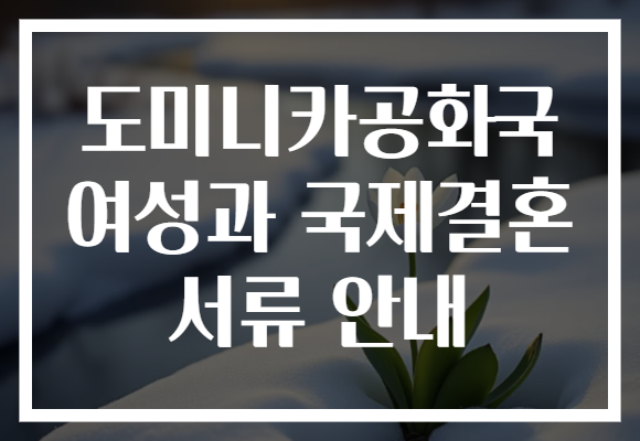 도미니카공화국 여성과 국제결혼 서류 안내