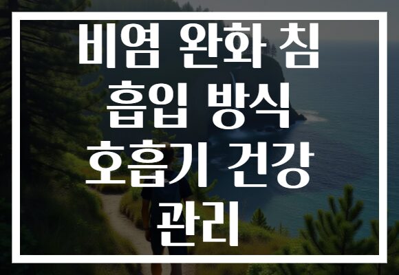 비염 완화 침 흡입 방식 호흡기 건강 관리