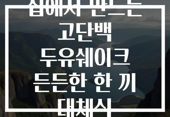 집에서 만드는 고단백 두유쉐이크 든든한 한 끼 대체식