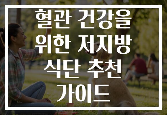 혈관 건강을 위한 저지방 식단 추천 가이드
