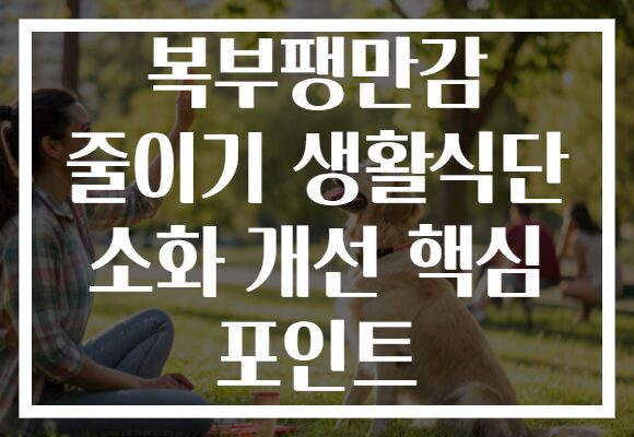 복부팽만감 줄이기 생활식단 소화 개선 핵심 포인트