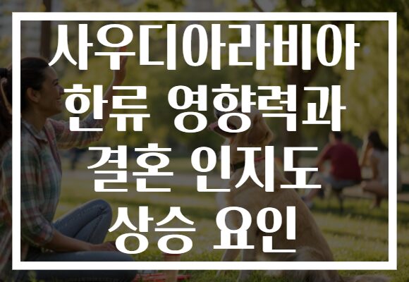사우디아라비아 한류 영향력과 결혼 인지도 상승 요인
