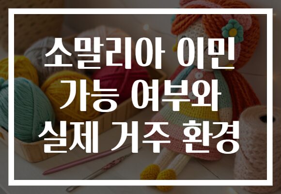 소말리아 이민 가능 여부와 실제 거주 환경