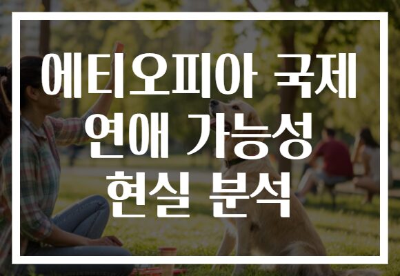 에티오피아 국제 연애 가능성 현실 분석