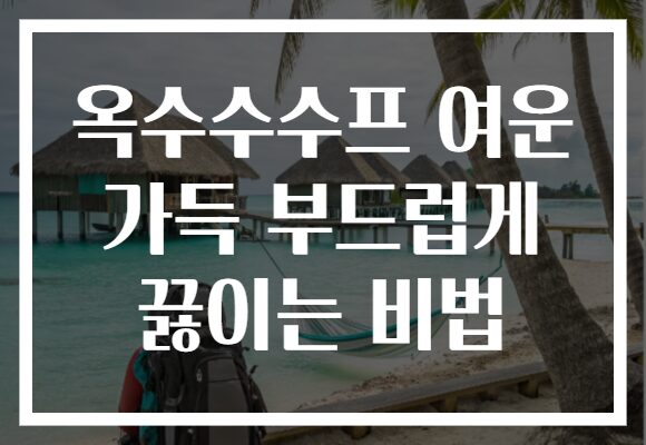 옥수수수프 여운 가득 부드럽게 끓이는 비법