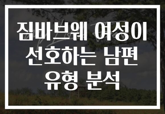 짐바브웨 여성이 선호하는 남편 유형 분석