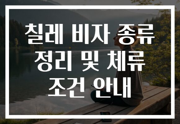칠레 비자 종류 정리 및 체류 조건 안내