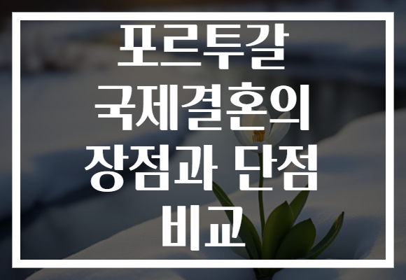 포르투갈 국제결혼의 장점과 단점 비교