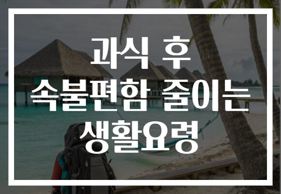 과식 후 속불편함 줄이는 생활요령