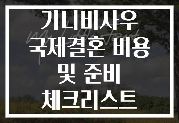 기니비사우 국제결혼 비용 및 준비 체크리스트