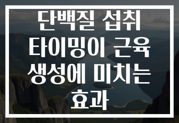 단백질 섭취 타이밍이 근육 생성에 미치는 효과