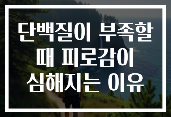 단백질이 부족할 때 피로감이 심해지는 이유