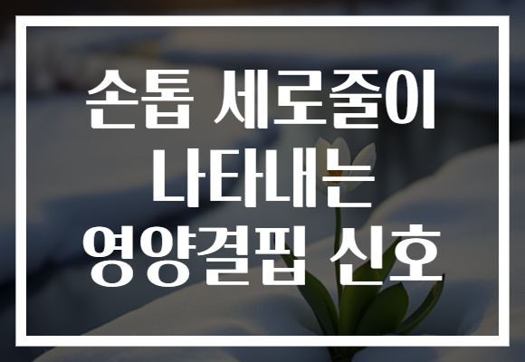 손톱 세로줄이 나타내는 영양결핍 신호