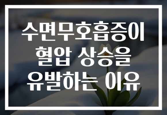 수면무호흡증이 혈압 상승을 유발하는 이유