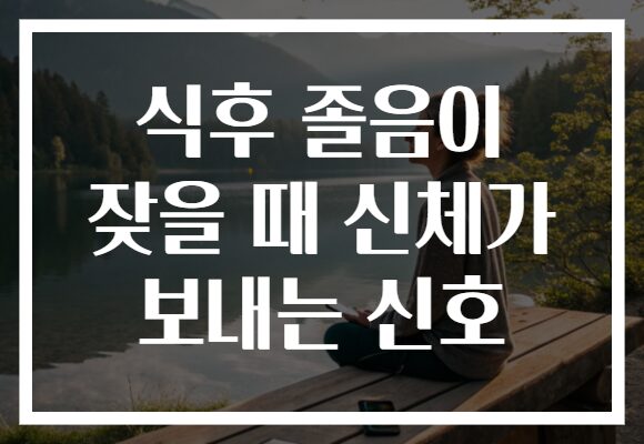 식후 졸음이 잦을 때 신체가 보내는 신호