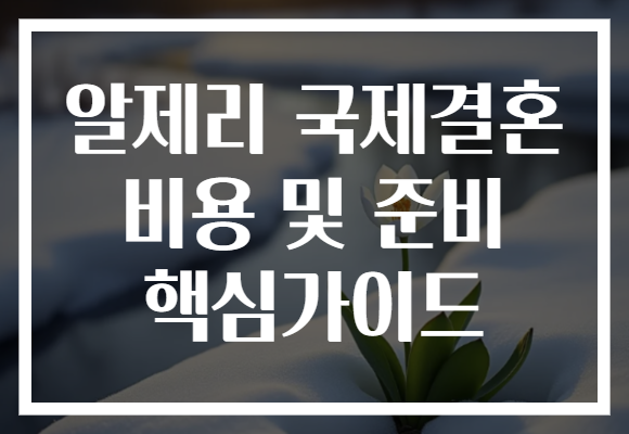 알제리 국제결혼 비용 및 준비 핵심가이드