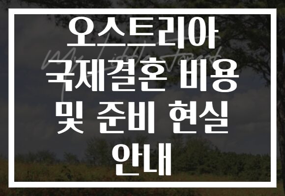 오스트리아 국제결혼 비용 및 준비 현실 안내