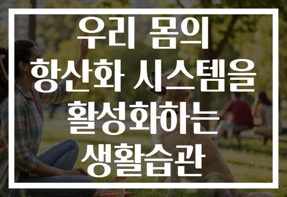우리 몸의 항산화 시스템을 활성화하는 생활습관