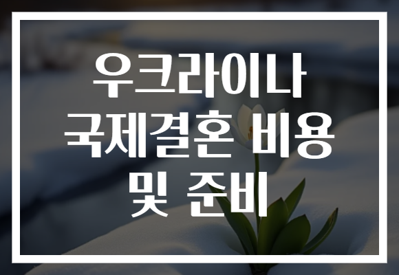 우크라이나 국제결혼 비용 및 준비