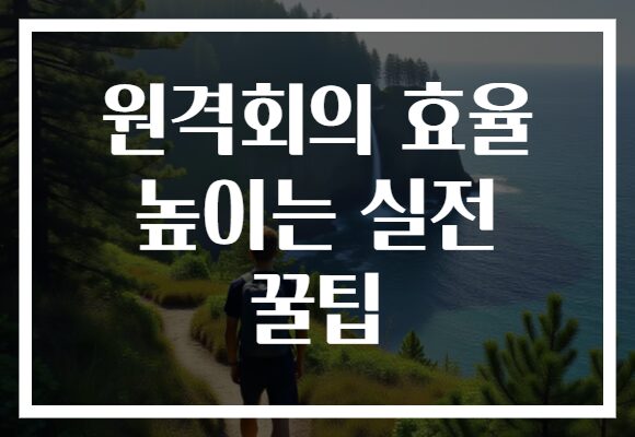 원격회의 효율 높이는 실전 꿀팁