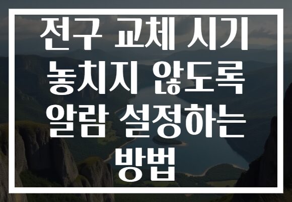전구 교체 시기 놓치지 않도록 알람 설정하는 방법