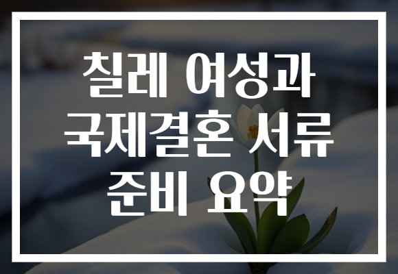 칠레 여성과 국제결혼 서류 준비 요약