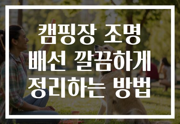 캠핑장 조명 배선 깔끔하게 정리하는 방법