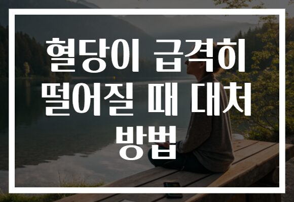 혈당이 급격히 떨어질 때 대처 방법