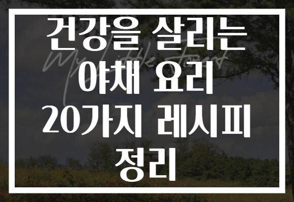 건강을 살리는 야채 요리 20가지 레시피 정리