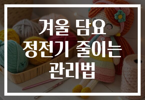 겨울 담요 정전기 줄이는 관리법