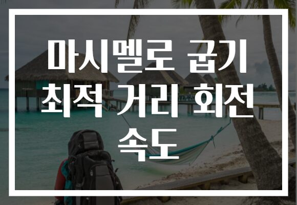 마시멜로 굽기 최적 거리 회전 속도