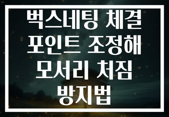 벅스네팅 체결 포인트 조정해 모서리 처짐 방지법