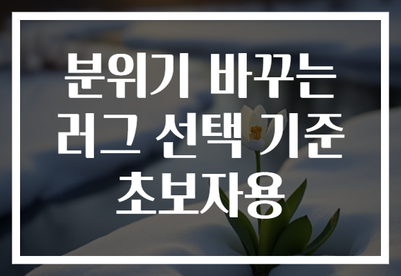 분위기 바꾸는 러그 선택 기준 초보자용
