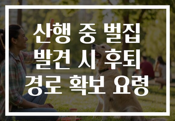 산행 중 벌집 발견 시 후퇴 경로 확보 요령