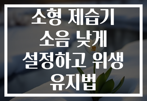 소형 제습기 소음 낮게 설정하고 위생 유지법